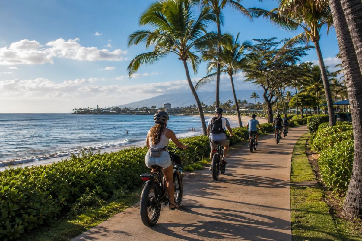 The North Kīhei coastal path along Sugar Beach