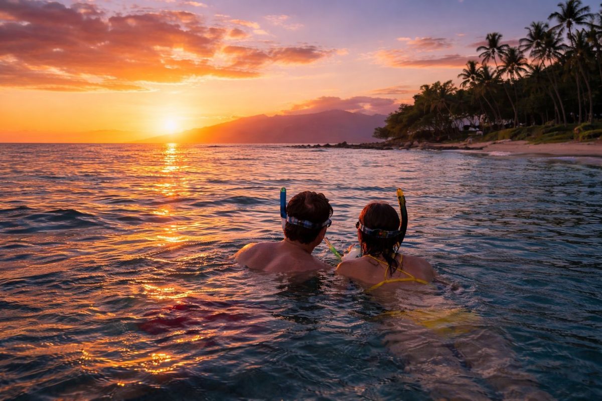 Sunset on the Wailea resort coast